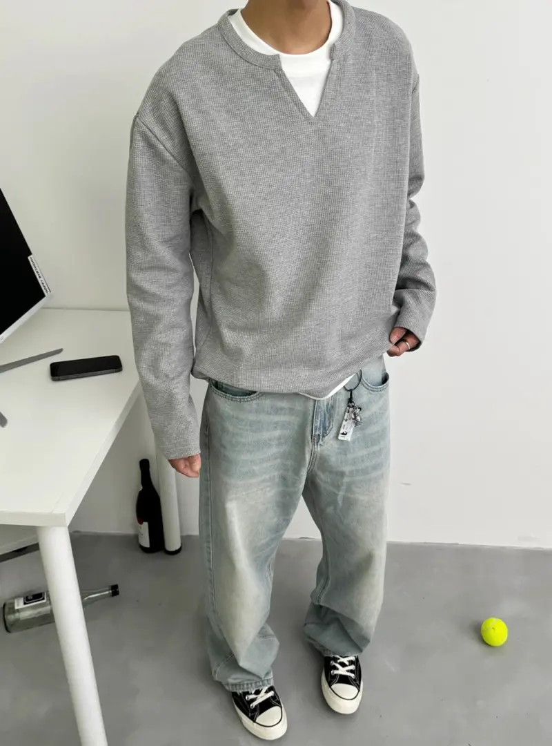 華夫格假兩件長袖｜觸感舒服到上癮
