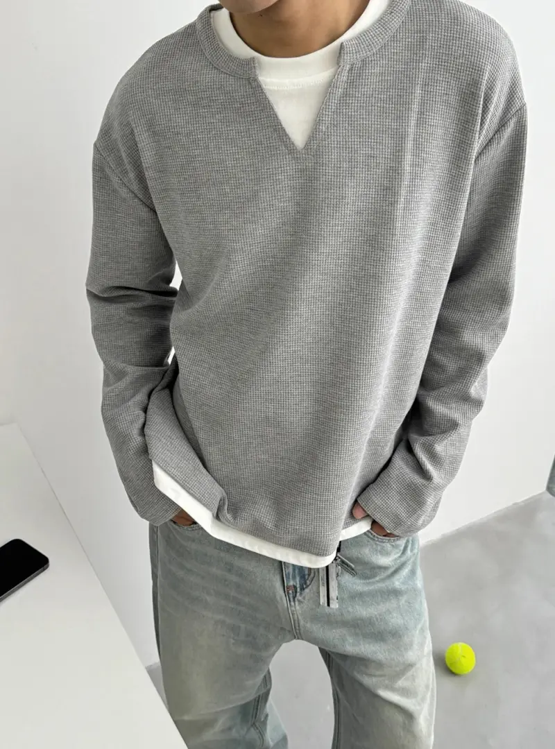 華夫格假兩件長袖｜觸感舒服到上癮