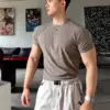 BC490 - 02 涼感羅紋男短T|35度穿也涼